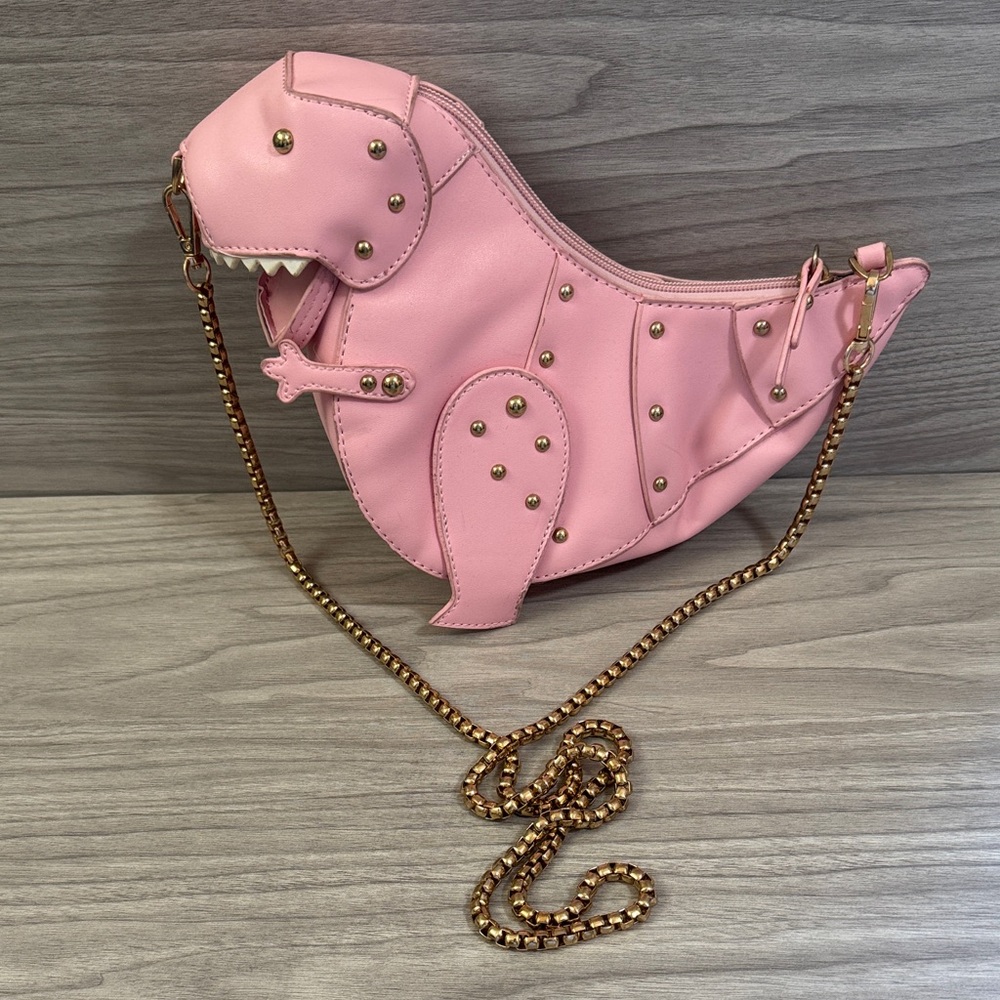 Pink Dinosaur-Shaped Women's Bag